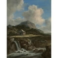thumbnail image 2 of Jacob van Ruisdael 15x18 Gold Ornate Wood Frame and Double Matted Museum Art Print Titled - Mountain Torrent (1670s), 2 of 4