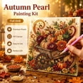 thumbnail image 3 of Autumn Pearl Painting Kit, 3D Pearl Diamond Painting Kit, DIY Pearl Art Craft for Adults, Thanksgiving Harvest Home Wall Decor, Handmade Seasonal Gift，Autumn Birdhouse Decor, 3 of 7