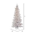 thumbnail image 3 of Vickerman 108" Plastic Slim Artificial Christmas Tree with Clear Lights in White, 3 of 3