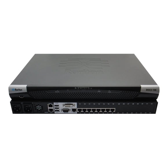 Raritan Dominion DKX3-108 - KVM switch - CAT5 - 8 x KVM port(s) - 1 local user - 1 IP user - rack-mountable
