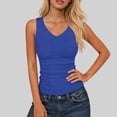 thumbnail image 2 of FAVIPT Plus Size V Neck Ribbed Knit Tanks for Women Sleeveless Slim Fitted Casual Summer Basic Tees Blue,XXXL, 2 of 7