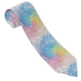 thumbnail image 5 of Men'S Tie 4.7×3.1in Is Not Easy To Deform And Fade Anti-Drift Button Design Is Easy To Take Care Of For Work Travel Daily Business White Tie-Dye Background Rainbow Colors_2, 5 of 8