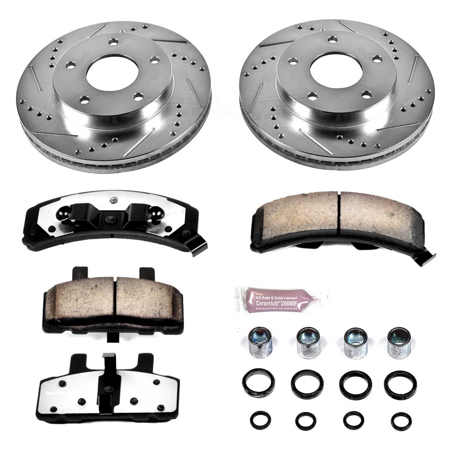 PowerStop Front/Rear Z36 Truck & Tow Carbon-Fiber Ceramic Brake Pad and Drilled and Slotted Rotor Kit Fits: BUICK CHEVROLET GMC OLDSMOBILE Select Models K3003-36