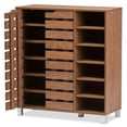 thumbnail image 4 of Bowery Hill Contemporary 2-Door Shoe Cabinet in Walnut, 4 of 5