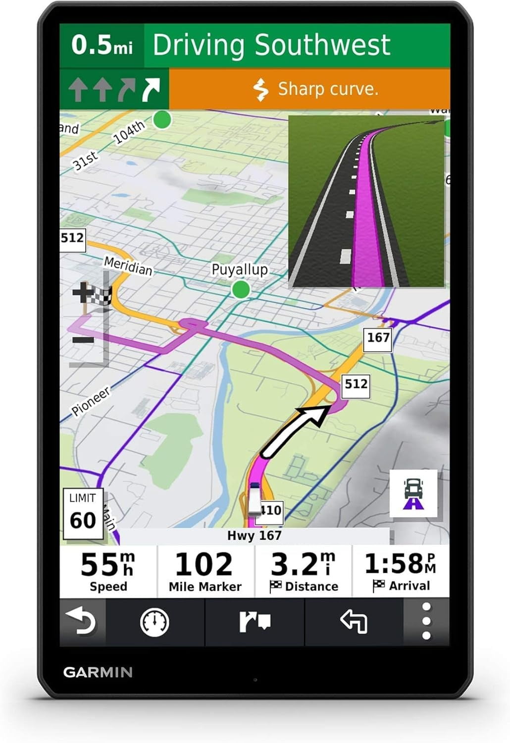 Restored Garmin Dezl OTR1000 10” GPS Truck Navigator with Load-to-Dock Guidance (Refurbished)