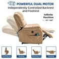 thumbnail image 2 of SOCIALCOMFY Bronzing Suede Fabric Office Power Remotes 1 x Dual Motor Large Power Lift Recliner Chair, Sand, 2 of 7