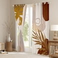thumbnail image 3 of Homewish Retro Geometric Circle Curtains Pack of 2 (42x84 Each),Tropical Botanical Plam Curtains Blackout,Beige Brown Bedroom Curtains For Girls Boys,Super Cozy Room Decor, 3 of 6
