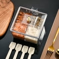 thumbnail image 5 of 4-Compartment Spice Organizer Box with Clear Lid | Plastic Storage Container for Herbs & Seasonings | Kitchen Pantry Organizer | 5.1 x 4.5 x 3.1 Inches, 5 of 6