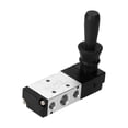 thumbnail image 1 of Pneumatic 1/4'' PT 5 Way 3 Position Air Hand Lever Operated Valve Pneumatic Valve Manual Air Control Valves, 1 of 7