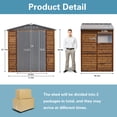 thumbnail image 2 of 6×4FT Outdoor Storage Shed, Iron-Wood Combination Tool Shed with Side Window and Lockable Door, Weather-Resistant Garden Shed with Slooping Roof and Air Vent for Patio Lawn, 2 of 9
