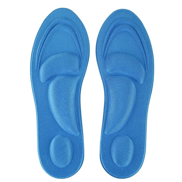 Plantillas ortopédicas para pies planos, soporte de arco, espuma viscoelástica, almohadilla para zapatos, color azul claro para mujer
