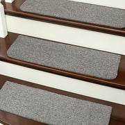 COSY HOMEER Stair Treads Non-Slip Indoor 9"x28"(4 PCS), Carpet for Stairs Machine Washable, Carpet Stair Treads for Wooden Steps, Stair Runners for Kids Elders and Dogs, TPE Backing, Grey