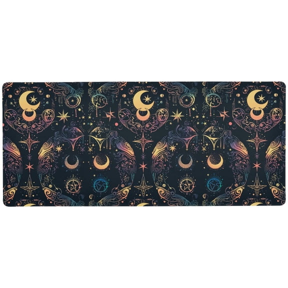 JSTEL Moon Stars Alchemy Witch Large Gaming Mouse Pad Big Mousepad Mice Keyboard Mat with Non-Slip Rubber Base for Computer Laptop Home & Office, 31.5 X 11.8 inch