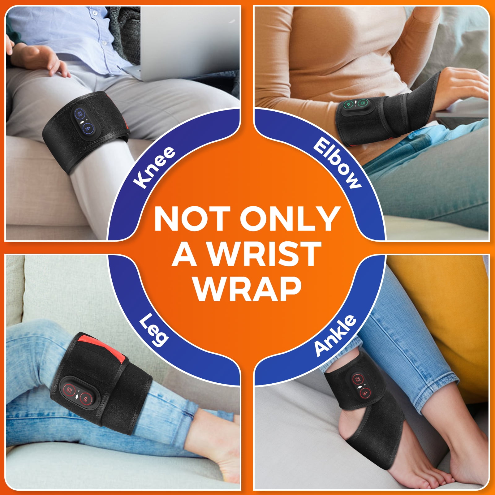 Wrap-around Heated Pad, Hand Arm Heating Wrap, Flexible Wraps For Wrist Elbow Leg and Arm, Thermal Strap With 3 Heat & 3 Timer Settings, Perfect for Office Workers