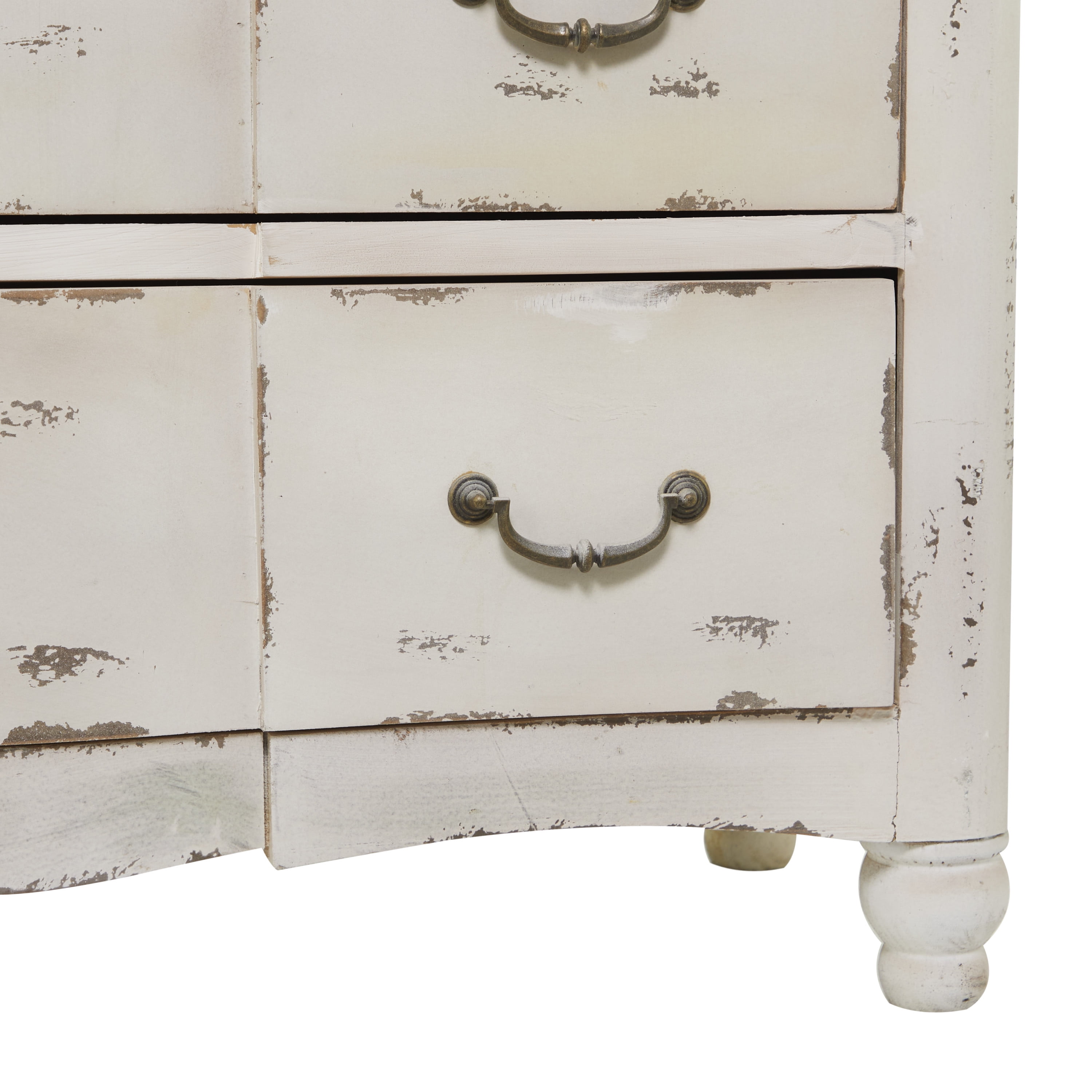 DecMode 42" x 35" Cream Wood 3 Drawers Chest, 1-Piece