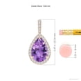 thumbnail image 3 of ANGARA Natural 2.6 ct Amethyst Teardrop Pendant with Diamond Halo in 14K Rose Gold for Women (Size-12x8mm) | February Birthstone, Anniversary, Jewelry Gift for Women | Natural Amethyst Necklace, 3 of 7