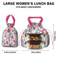 thumbnail image 5 of Pioneer Flower Drawstring Lunch Bag Women - Drawstring Lunch Bag Insulated for Work Office - Stain-Resistant Large Lunchbags for Women with Multi-Pockets, 5 of 6