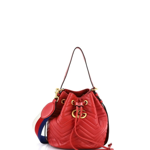 Pre-Owned GG Marmont Bucket Bag Matelasse Leather Small By Rebag