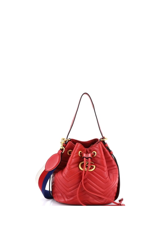 Pre-Owned GG Marmont Bucket Bag Matelasse Leather Small By Rebag