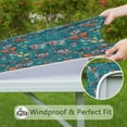 thumbnail image 6 of Colorful Butterfly Flower Leaf Teal Pattern Square Fitted Tablecloth with Elastic Edge,Square Table Cover,Washable Elastic Table Cover for Home Kitchen Party Decor 34"x34", 6 of 6