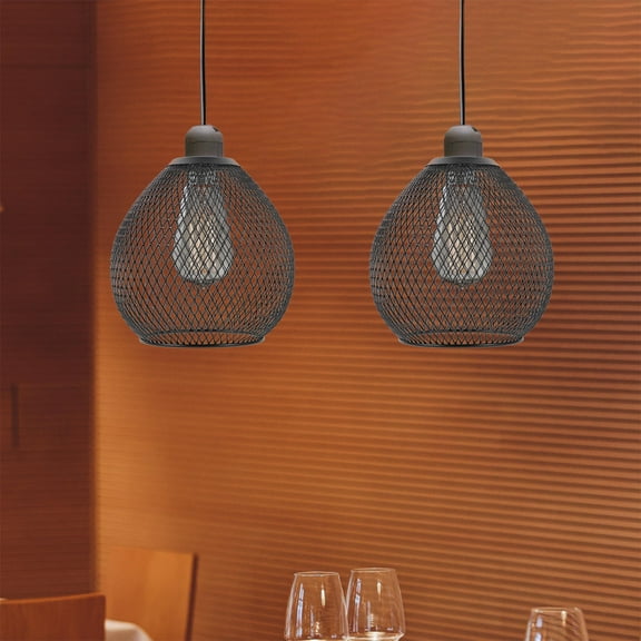 NICEXMAS Wire Mesh Pendant Lamp Shade Vintage Decorative Light Cover for Home Decor 15.5 x 10.5 Inches