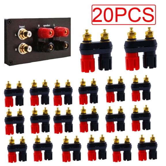 20pcs Speaker Amplifier Terminal Binding Post Dual 2 ways Banana Plug Jack