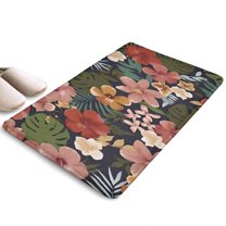 Pioneer Flower Floral Print Flannel Non Slip Door Rugs,Washable Door Mats Indoor,Decorative Door Mats,Dirt-Resistant and Absorbent Doormat for Entrance,Bedroom,Kitchen,Bathroom,31.5"x17"