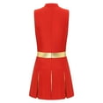 thumbnail image 4 of YONGHS Sleeveless Pleated Cheerleading Dress For Women High School Girl Party Cheer Leader Outfit Red M, 4 of 7