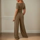 thumbnail image 3 of Pantalones anchos de mujer, traje de dos piezas: cintura elástica, cordón, diseño estampado, mezcla de lino ligero, conjunto de top y pantalón, tallas S-XXL., 3 of 6