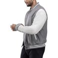 thumbnail image 5 of X RAY Jeans Mens Wool Varsity Bomber Jacket with Grainy PU Sleeves, Grey/White, 2XL, 5 of 9