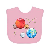 Inktastic Planetary Playdate Cute Earth, Mars, and Moons Boys or Girls Baby Bib