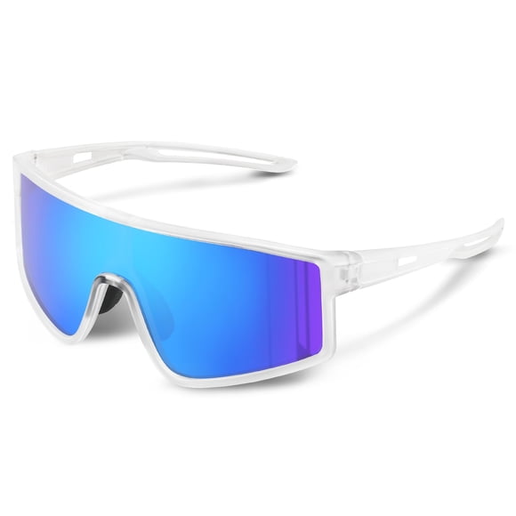 Gafas Deportivas Kegrimi para Béisbol y Ciclismo para Hombre: Gafas Polarizadas para Mujer y Jóvenes con Protección UV400 para Correr (Montura Transparente, 150 mm)