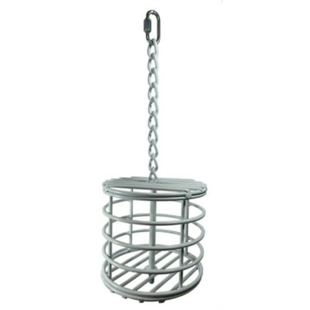 YML PT1 Parrot Bird Treat Cage Metal Basket, White