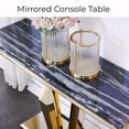 thumbnail image 2 of Unbranded Luxury Rectangular Sofa Console Table Modern Living Room Entryway Table with Mirrored Gold Geometric Base Gold, 2 of 5