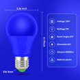 thumbnail image 2 of Bombilla LED azul Wivety A19 E26 Base 9W (6 paquetes), 2 of 7