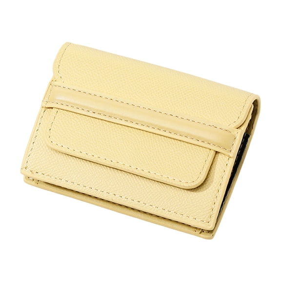 Shipiny Slim Card Case for Women, Compact Multi-Slot ID Cash Holder, Lightweight Slimline Card Wallet, Portable Minimalist Card Organizer for Daily Use, Yellow