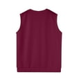thumbnail image 5 of Fonma Men's Sweater Vest Classic V-Neck Knitted Pullover Sweaters Tops Sleeveless Relaxed Fit Knitwear Vests Wine M, 5 of 6