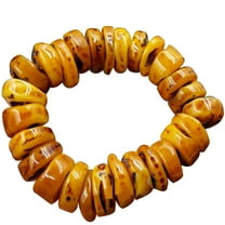Ayyufe Natural Amber Beeswax Abacus Beaded Bracelet Hand
