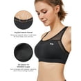 thumbnail image 3 of Yvette Women High Impact Sports Bras Plus Size Racerback Workout Bra for Large Bust Running Fitness,Black,XX-Large, 3 of 8