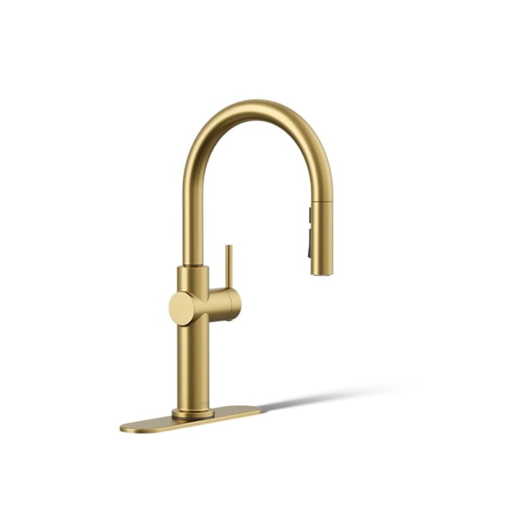 Kohler 22972-2MB Crue Pull Down Kitchen Faucet, Vibrant Brushed Moderne Brass