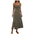 thumbnail image 4 of THDHVS Women's Casual Dresses,Summer Dresses for Women 2025,Fashion Womens Sundress Summer Floral Camisole Sleeveless Wrap V Neck A-Line Midi Dress Gray L, 4 of 6