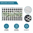 thumbnail image 6 of Green Eucalyptus Leaves Placemats Set of 4, Black White Plaid Farmhouse Watercolor Placemats for Dining Table, Place Mats for Kitchen Tabletop, Waterproof Wipeable Dining Table Mats Set, 6 of 9