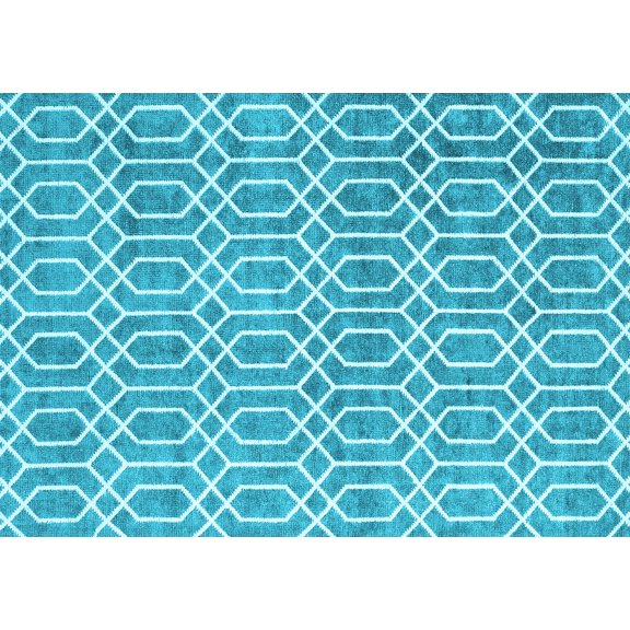 Ahgly Company Indoor Rectangle Abstract Light Blue Contemporary Area Rugs, 2' x 4'
