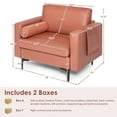 thumbnail image 6 of YYAo Accent Armchair, Single Sofa Chair, Modern Accent Chair with Bolster and Side Storage Pocket-Pink, 6 of 8