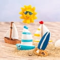 thumbnail image 4 of Joernso 3/11Pcs/Set Miniature Seaside Theme Toy Kit Mini Resin Surfboard Seashell Seabirds Dolphin Starfish Boats Bucket Shoes Sun Model Summer Beach Scene Decoration Prop, 4 of 8