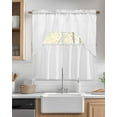 thumbnail image 2 of White Kitchen Curtain and Valance Set 3 Pieces, Rod Pocket Short Tier Curtains 36 Inch Length, Modern Simple White Backdrop Swag Topper Small Window Treatment for Cafe Bathroom Bedroom, 2 of 6