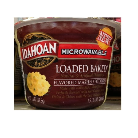 10 PACKS : Idahoan Loaded Baked Potatoe Microwaveable Cups, Flavored Mashed Potatoes, 1.5