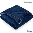 thumbnail image 3 of Bare Home Minky Weighted Blanket Cover (60"x80") Diamond Pattern (Dark Blue), 3 of 4