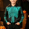 thumbnail image 4 of SJLDQY Halloween Hoodies for Boys Hallowmas Skeleton Graphic Hooded Sweatshirts Fall Winter Long Sleeve Zip Up Hoodie, 4 of 4