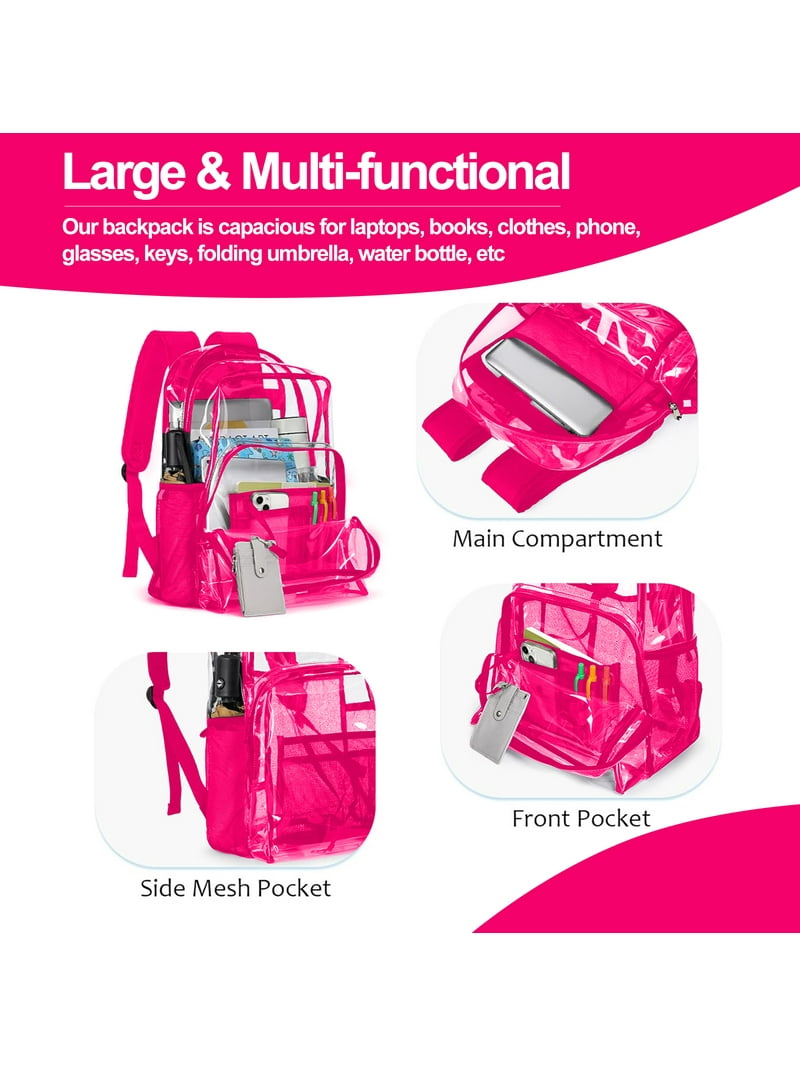 Sanmadrola Waterproof Clear Backpack for School, Work, Security